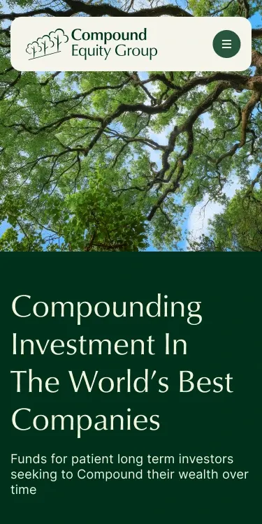 The Compound Equity Group website home page on a phone