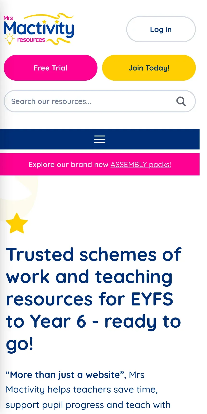 Browsing Mrs Mactivity teaching resources on a phone